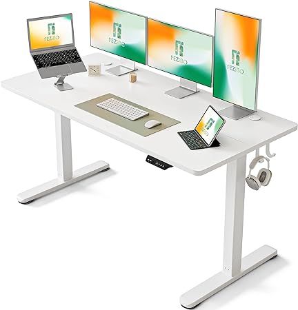FEZIBO Height Adjustable Electric Standing Desk, 63 x 24 Inches Stand Up Table, Sit Stand Home Of... | Amazon (US)