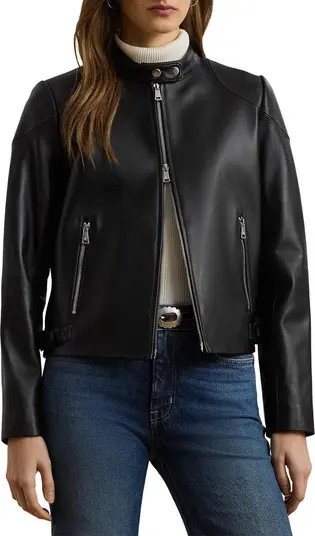Lauren Ralph Lauren Lambskin Leather Jacket | Nordstrom | Nordstrom