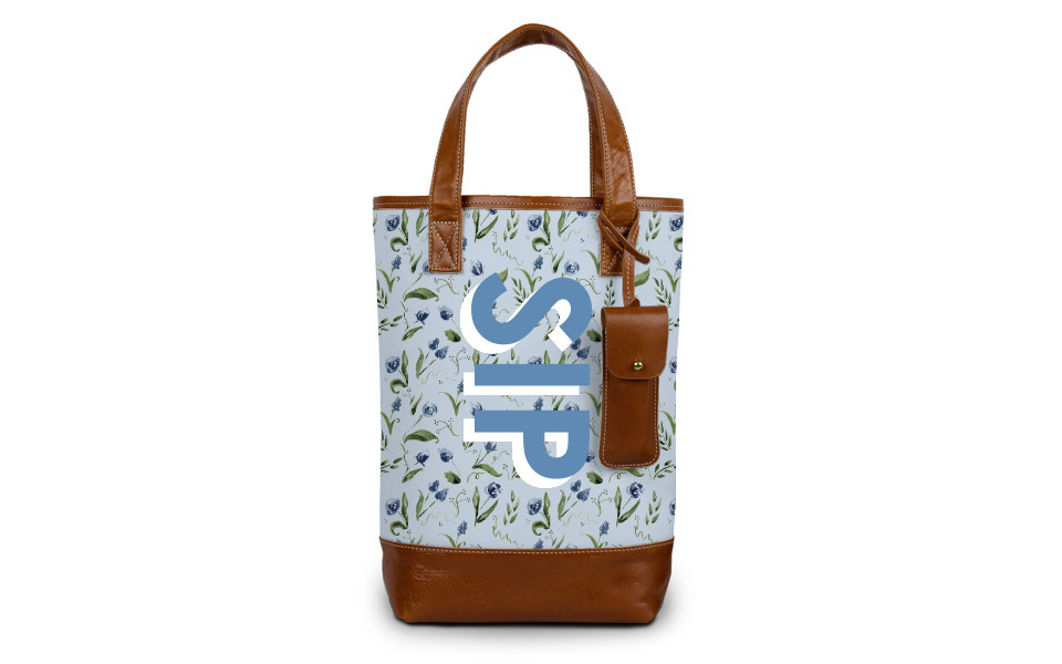 Westport Wine Tote - Monogram Stripe | Barrington Gifts