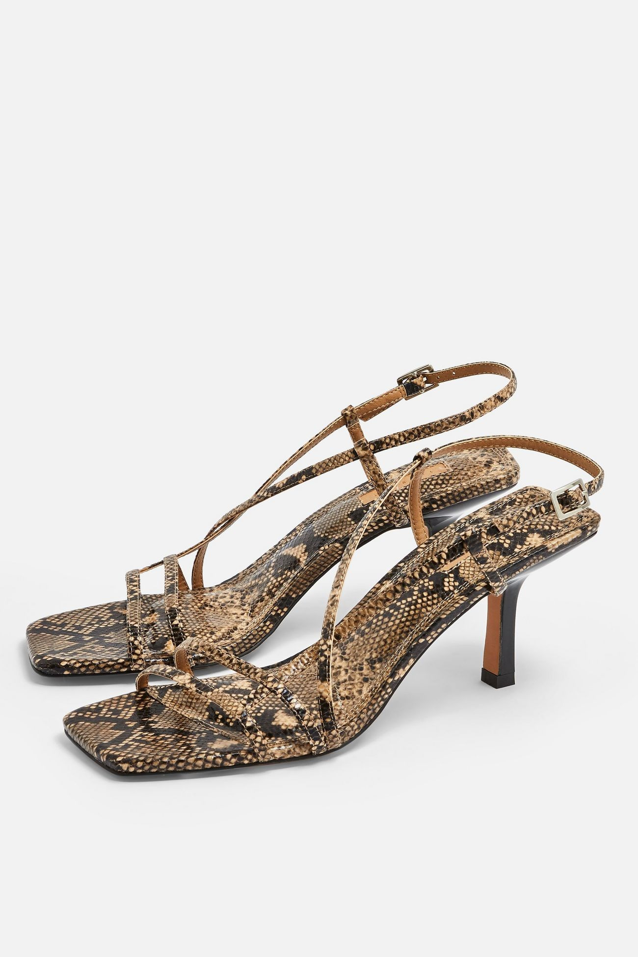 STRIPPY Leather Snake Heeled Sandals | Topshop UK