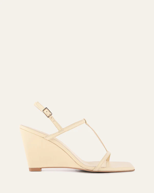 OPHELIA MID HEEL WEDGES BUTTER LEATHER | Jo Mercer (AU)