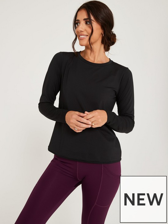 Lucy Mecklenburgh Long Sleeve Tee - Black | Very (UK)