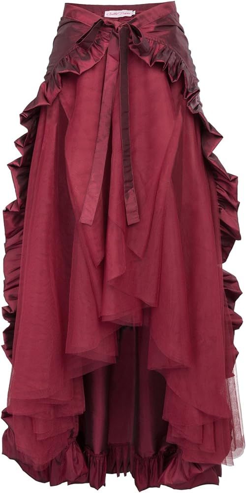 Belle Poque Women's Steampunk Gothic Wrap Skirt Victorian Ruffles Pirate Skirt | Amazon (US)