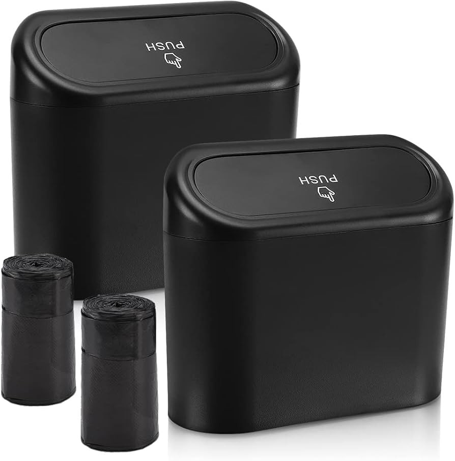 Accmor Car Trash Can with Lid, Mini Vehicle Trash Bin Car Dustbin Garbage Organizer Storage 2 Pac... | Amazon (US)