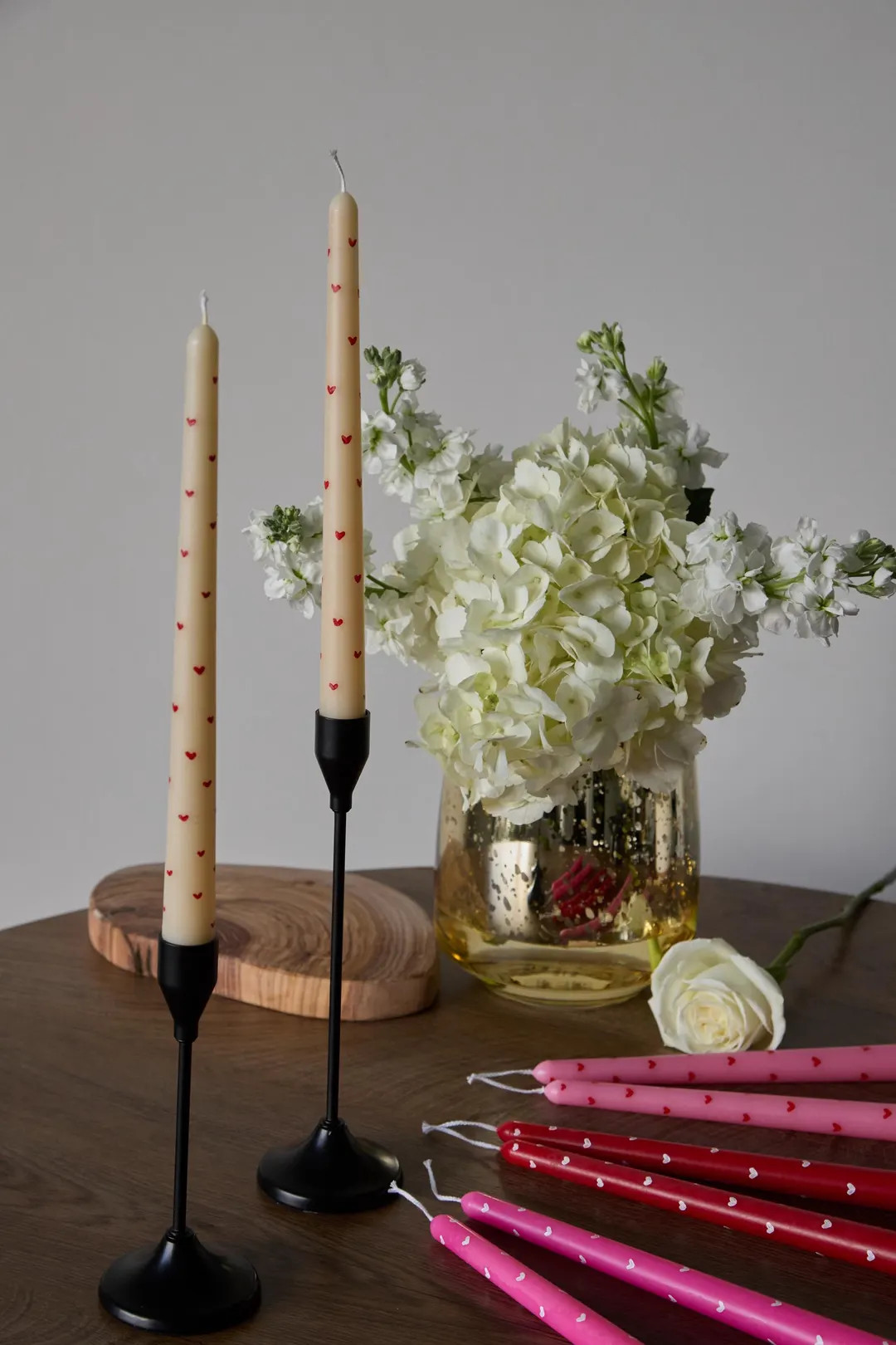 Heart Taper Candle Set of 2, Valentine's Taper Candles,dinner Taper Candles, Romantic Candles, Re... | Etsy (US)