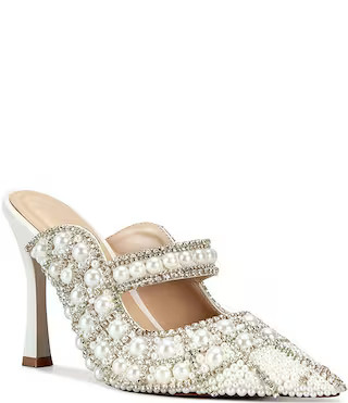 Azalea Wang Enya Pearl Embellished Dress Mules | Dillard's | Dillard's