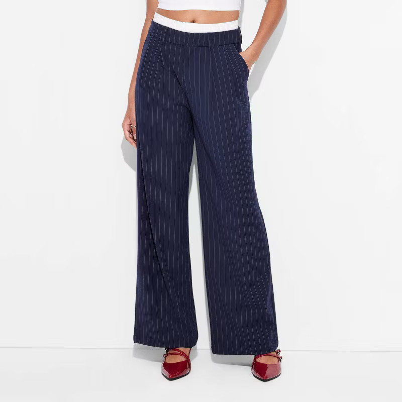 Women's High-Rise Wide Leg Boxer Trousers - Wild Fable™ | Target
