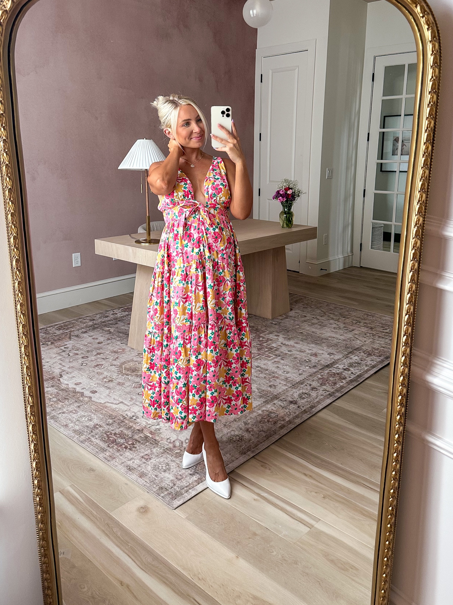 This floral dress is GORG! Wearing a small 

#LTKstyletip #LTKunder100 #LTKshoecrush