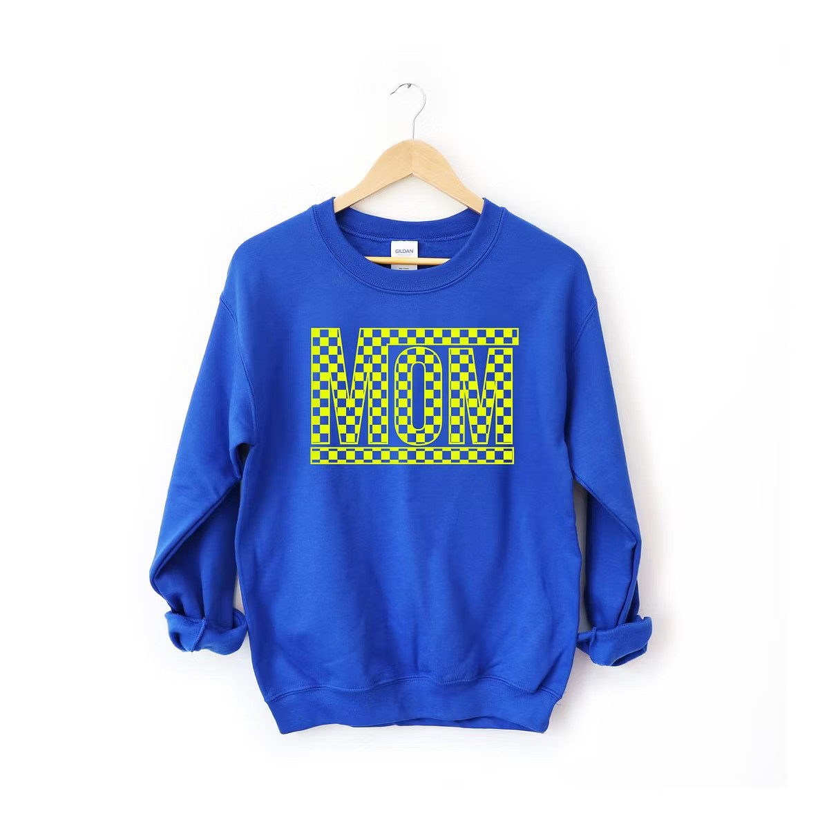 Simply Sage Market Women's Graphic Sweatshirt Mom Checkered Box Puff Print | Target