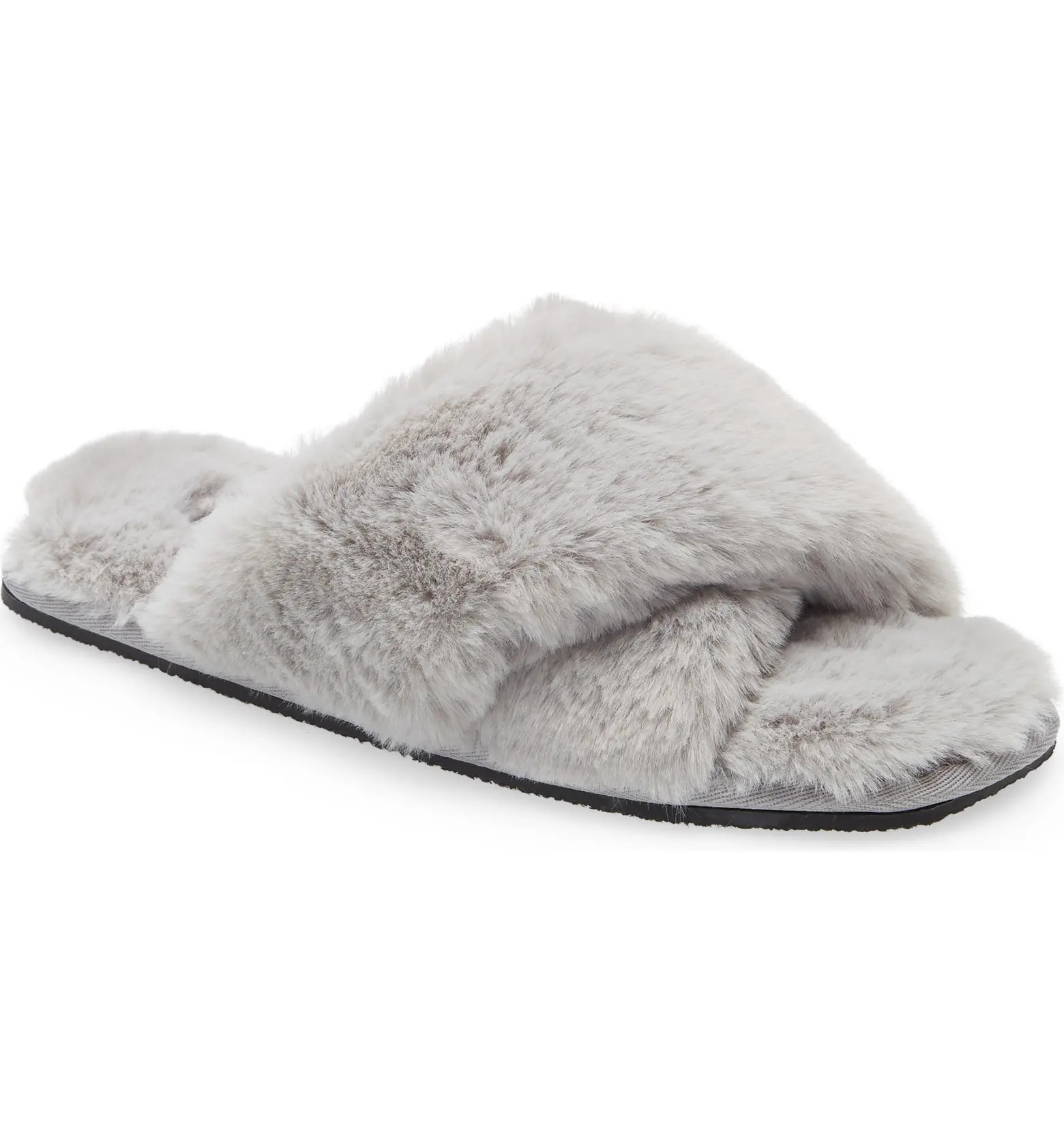 BP. Mae Cross Strap Faux Fur Slipper | Nordstrom | Nordstrom