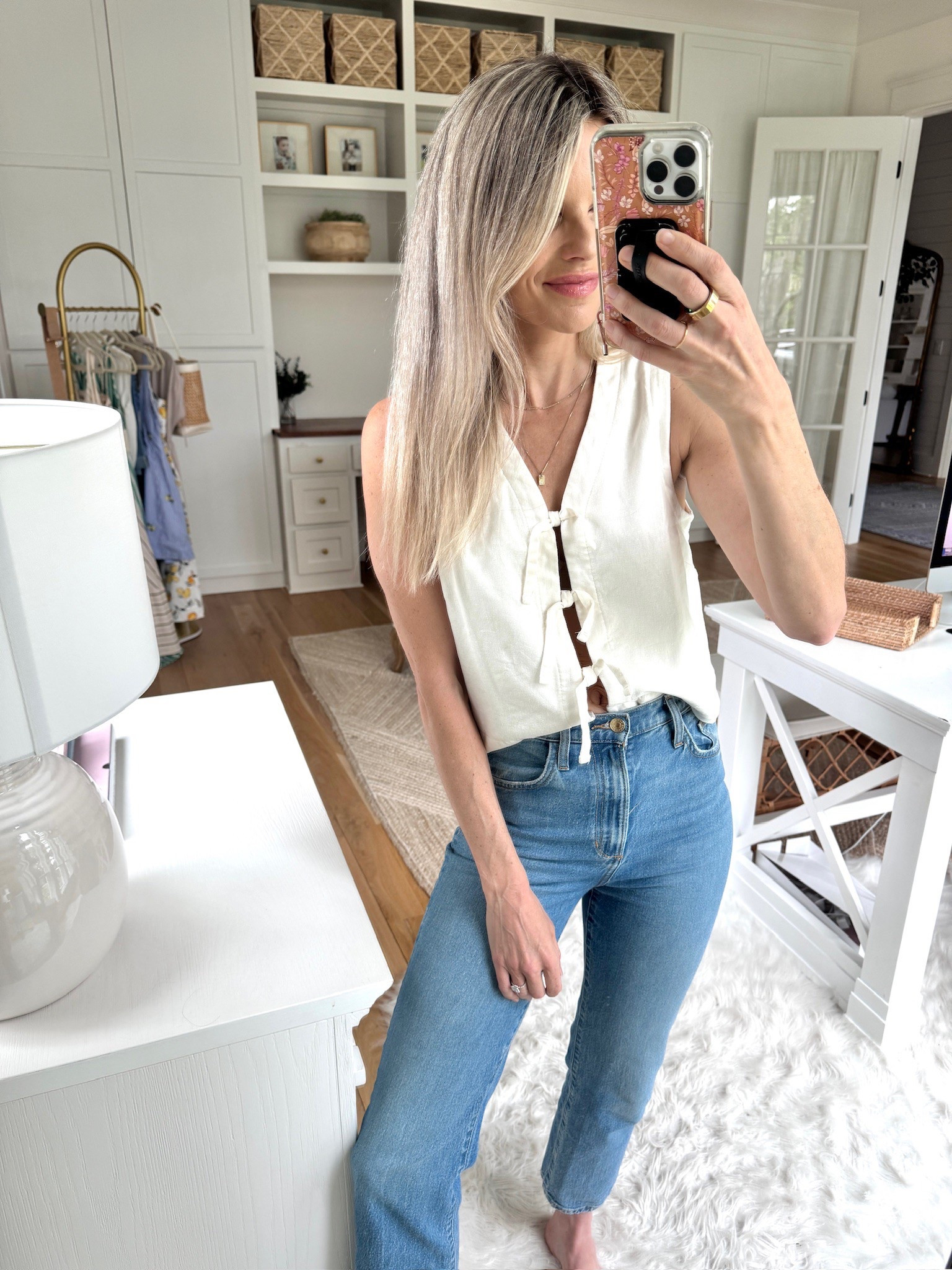 Outfit of the day! My linen top is on sale for 20% off and also comes in beige stripes. So cute with a pair of blue jeans!

#LTKSeasonal #LTKStyleTip #LTKFindsUnder50