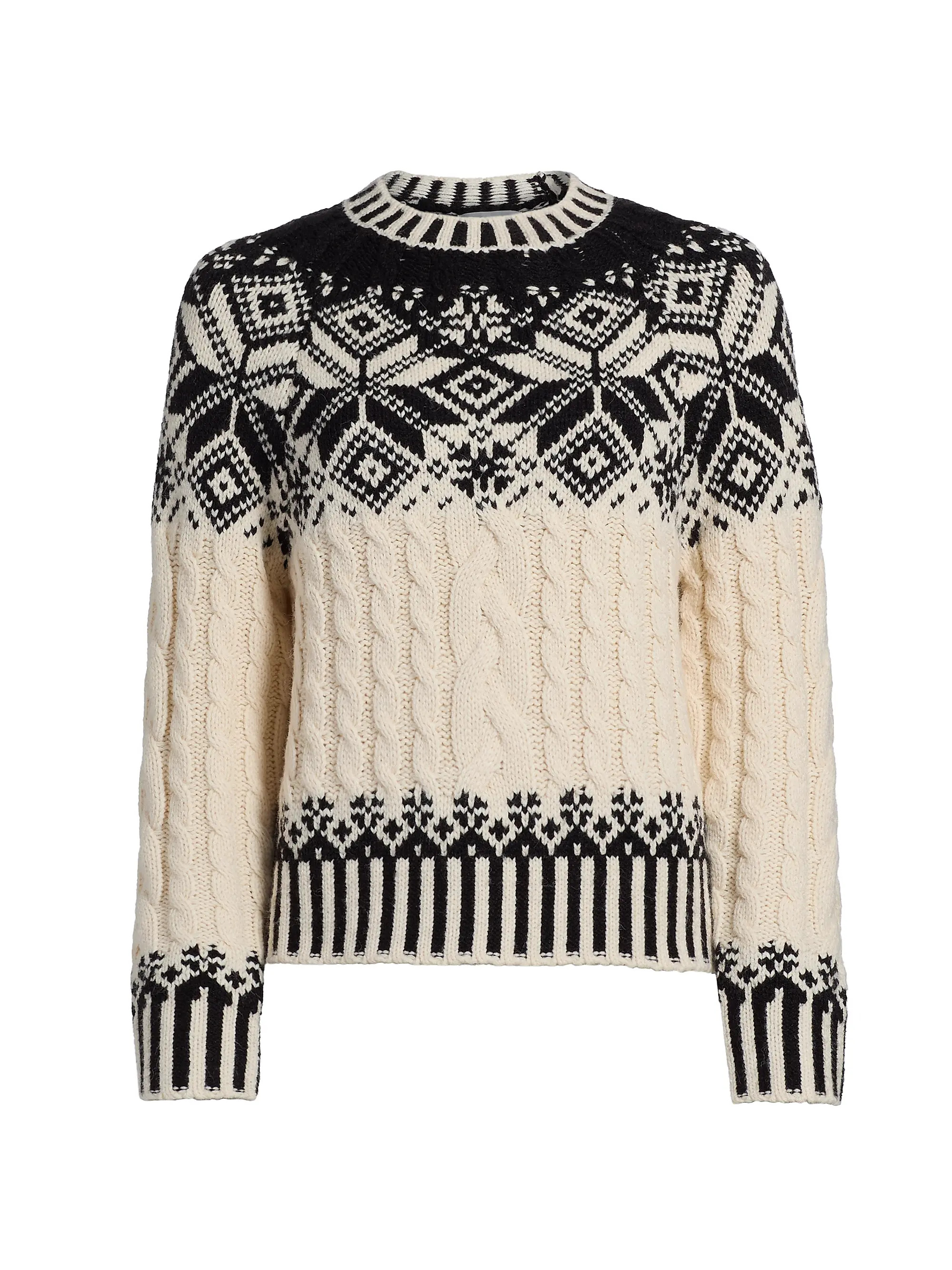 Fair Isle-Style Cable Knit Sweater | Saks Fifth Avenue