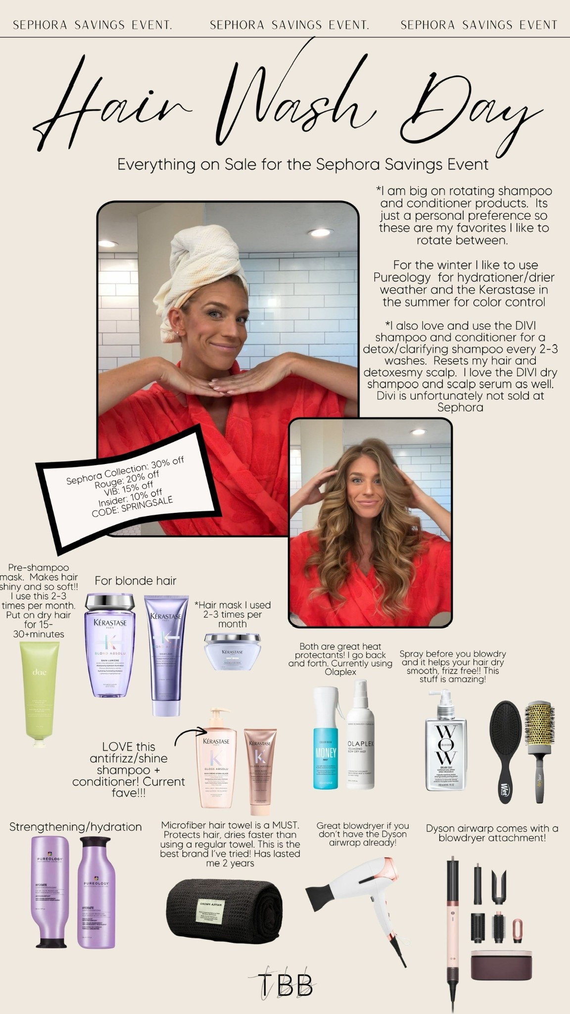 My hair wash day essentials 🤍 all included in the Sephora sale! Everything is 15–30% off with code SPRINGSALE ✨

Sign up for Beauty Insider to get the discount (it’s free + just a rewards program, not a credit card!). Currently open to Rouge members, but opens to everyone 4/14 💛

Sephora savings event, hair routine, hair products, hair tips

#LTKSaleAlert #LTKselfcare #LTKBeauty