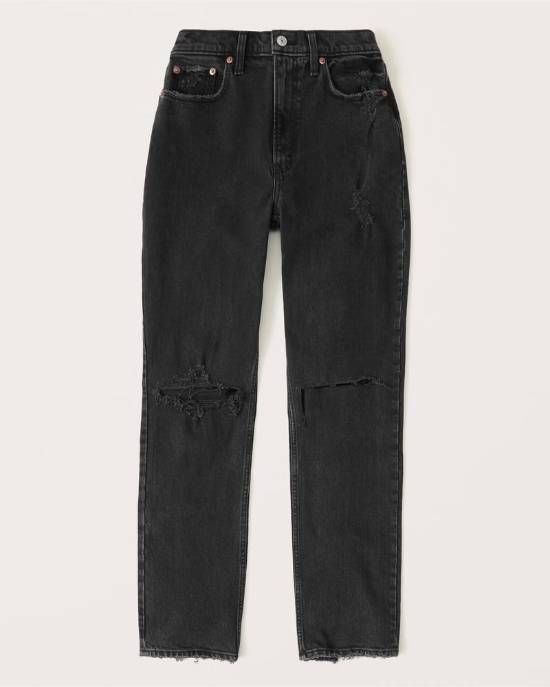 Women's Curve Love Ultra High Rise 90s Straight Jean | Women's Bottoms | Abercrombie.com | Abercrombie & Fitch (US)