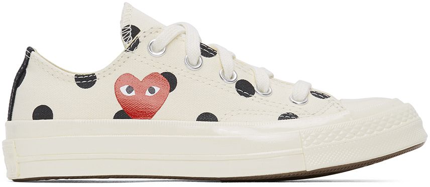 White Converse Edition Polka Dot Heart Chuck 70 Low Sneakers | SSENSE