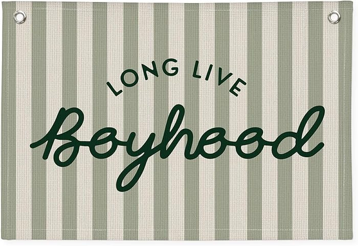 Long Live Boyhood Banner, Boy Nursery Decor, Canvas Banner Wall Hanging Flag Decor for Nursery Pl... | Amazon (US)