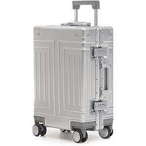 GMT Zero 20" Premium Full Aluminium Cabin Suitcase (Silver) | Zipperless Carry On | Amazon (UK)