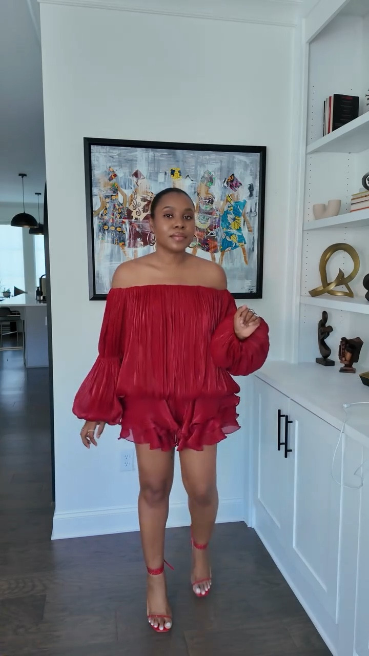 What I wore earlier today…. 🎵 
 
@randrskincareco oud oil leaves me smelling goodt
@kilianparis Forbidden games
@tribal.eyes fave sunnies 
@aminamuaddi sandals 
@lagos_jewelry rings
Dress runs true to size, wearing a medium. Also comes in black and white. (Details in profile) 
 
P.S. have the sound on 

#nightout #revolveme #minidress #styleover40