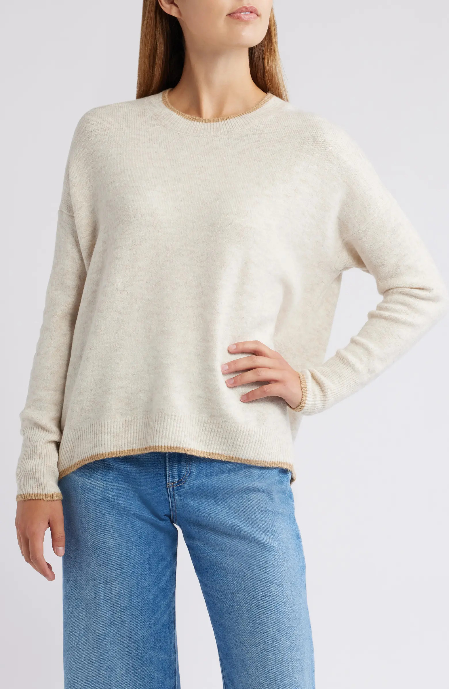 Tipped Crewneck Sweater | Nordstrom