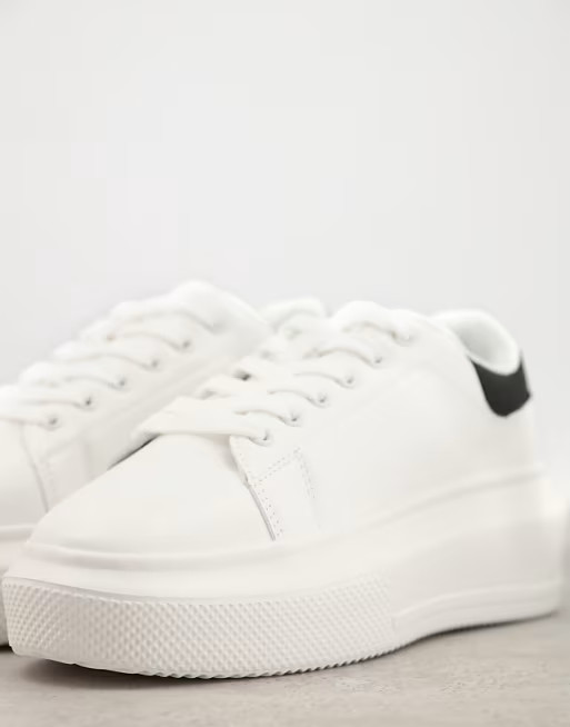 ASOS DESIGN Dorina chunky sole sneakers in white | ASOS (Global)