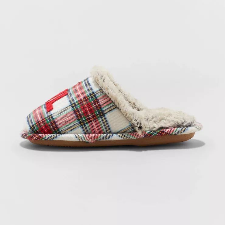 Girls' Lil Elf Plaid Slide Slippers - Wondershop™ | Target