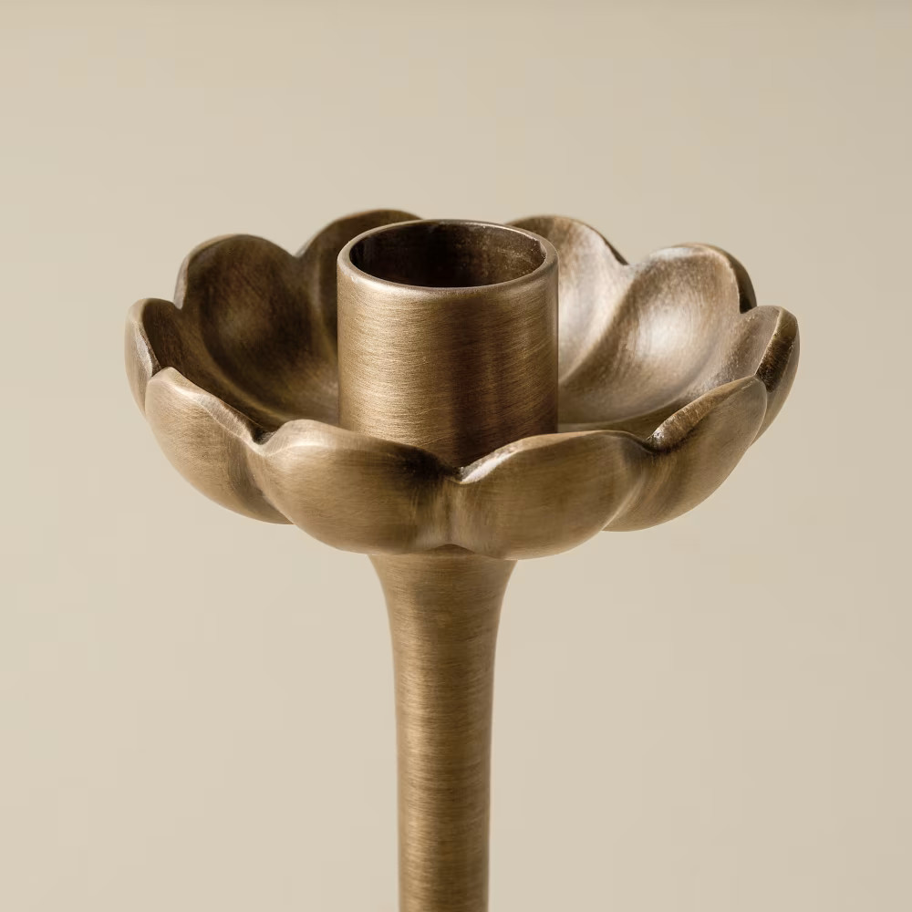 Anna Antique Brass Taper Holder | Magnolia