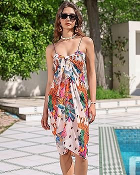 Eicolorte Womens Beach Cover Up Chiffon Sheer Bikini Beach Swimsuit Coverup Sarong Pareo Wraps fo... | Amazon (US)
