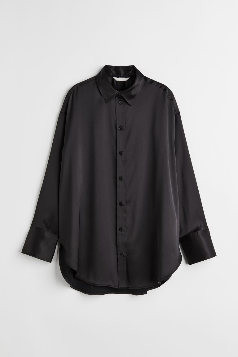 Oversized blouse - Black - Ladies | H&M GB | H&M (UK, MY, IN, SG, PH, TW, HK)