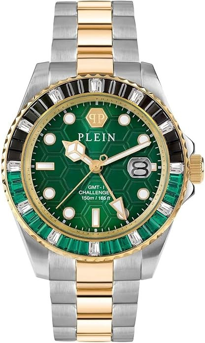 Philipp Plein GMT-I Challenger Baguettes Unisex Analogue Quartz Watch Stainless Steel | Amazon (US)