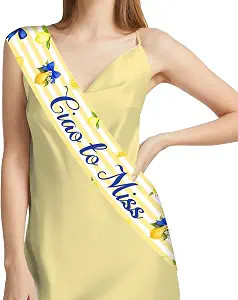 Ciao To Miss Bridal Shower Sash Lemon Theme Bachelorette Decoration Italian Lemon Party Favor for... | Amazon (US)