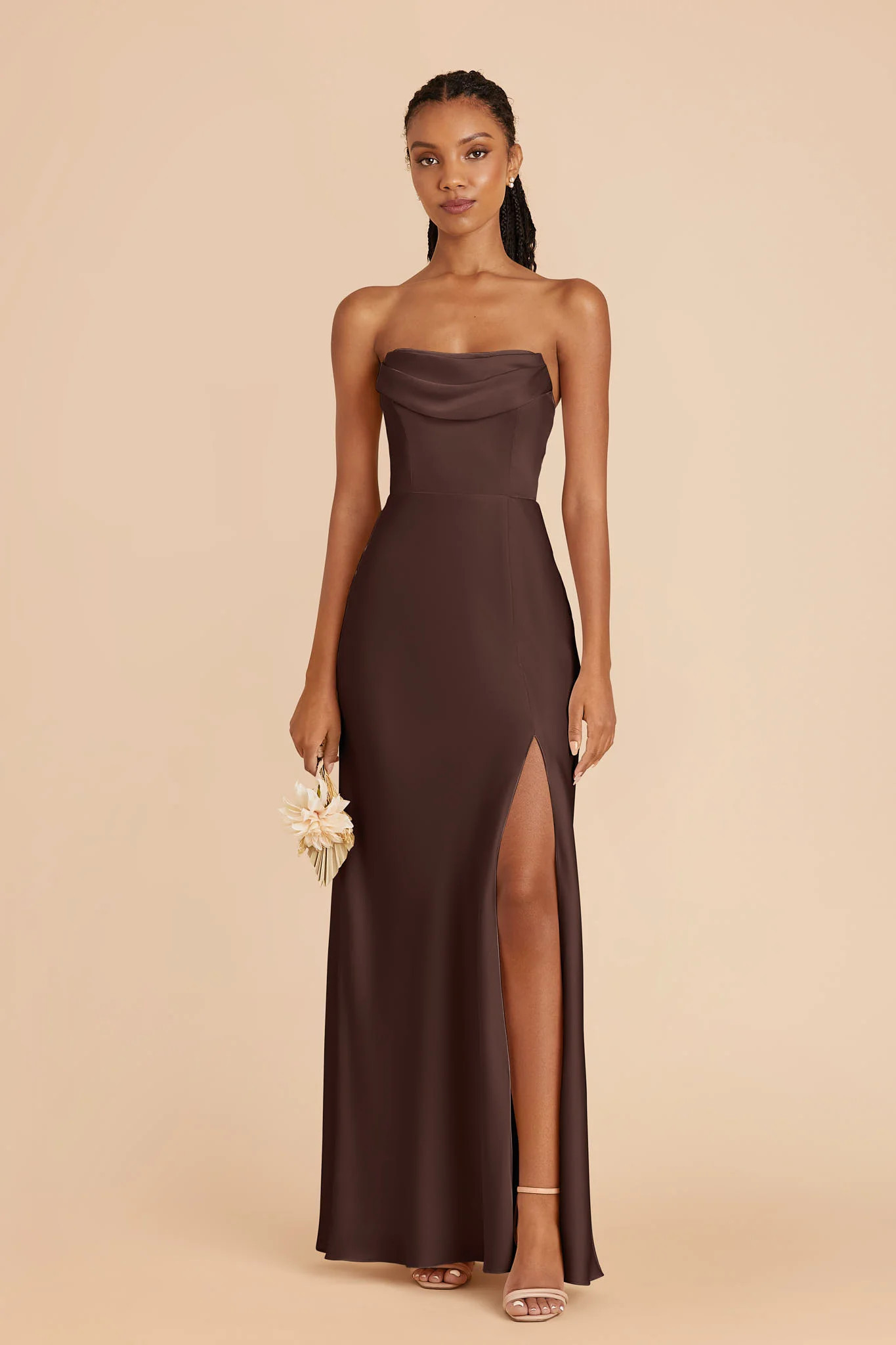 Mia Matte Satin Dress in Espresso | Birdy Grey | Birdy Grey