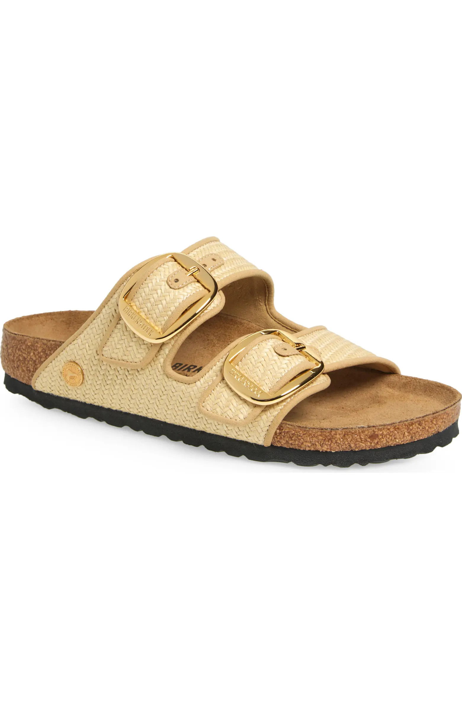 Arizona Raffia Big Buckle Slide Sandal (Women) | Nordstrom
