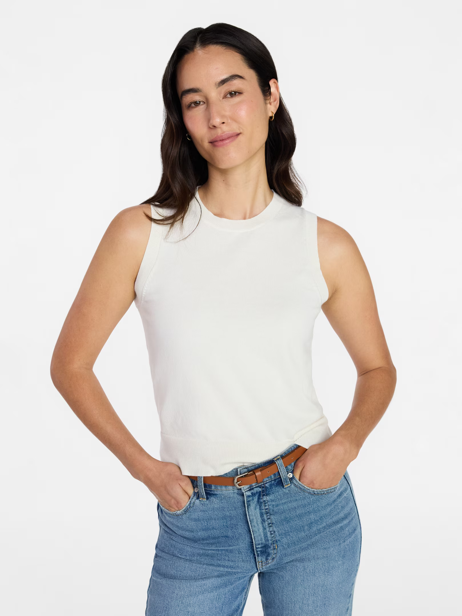 Time and Tru Women's Fine Gauge Sweater Tank Top, Lightweight, Sizes XS-XXXL | Walmart (US)