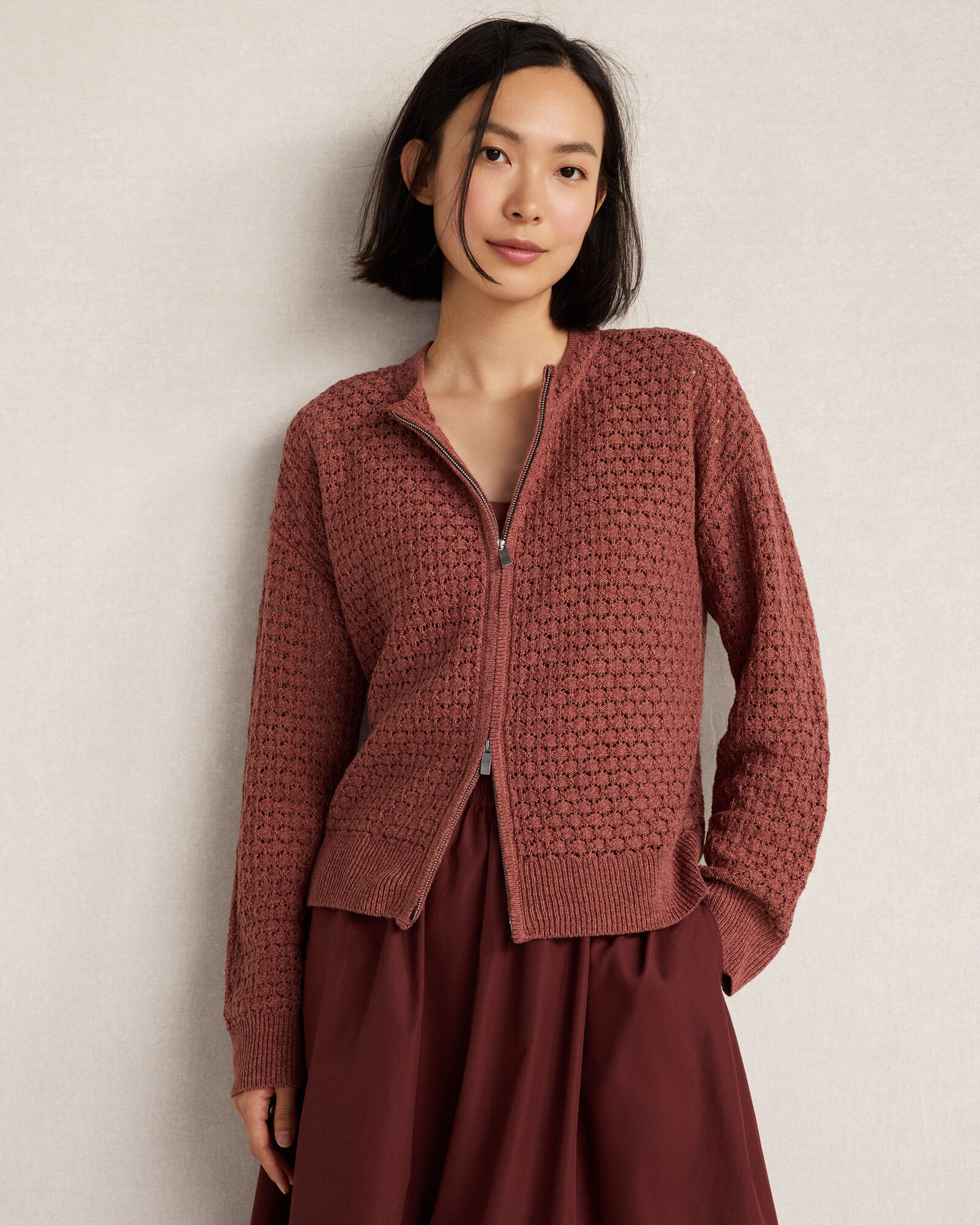 Organic Cotton Linen Open Stitch Cardigan | Haven Well Within