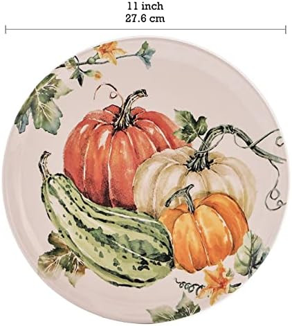 Bico Pumpkin Feast 11 inch Dinner Plates, Set of 4, for Pasta, Salad, Maincourse, Microwave & Dishwa | Amazon (US)