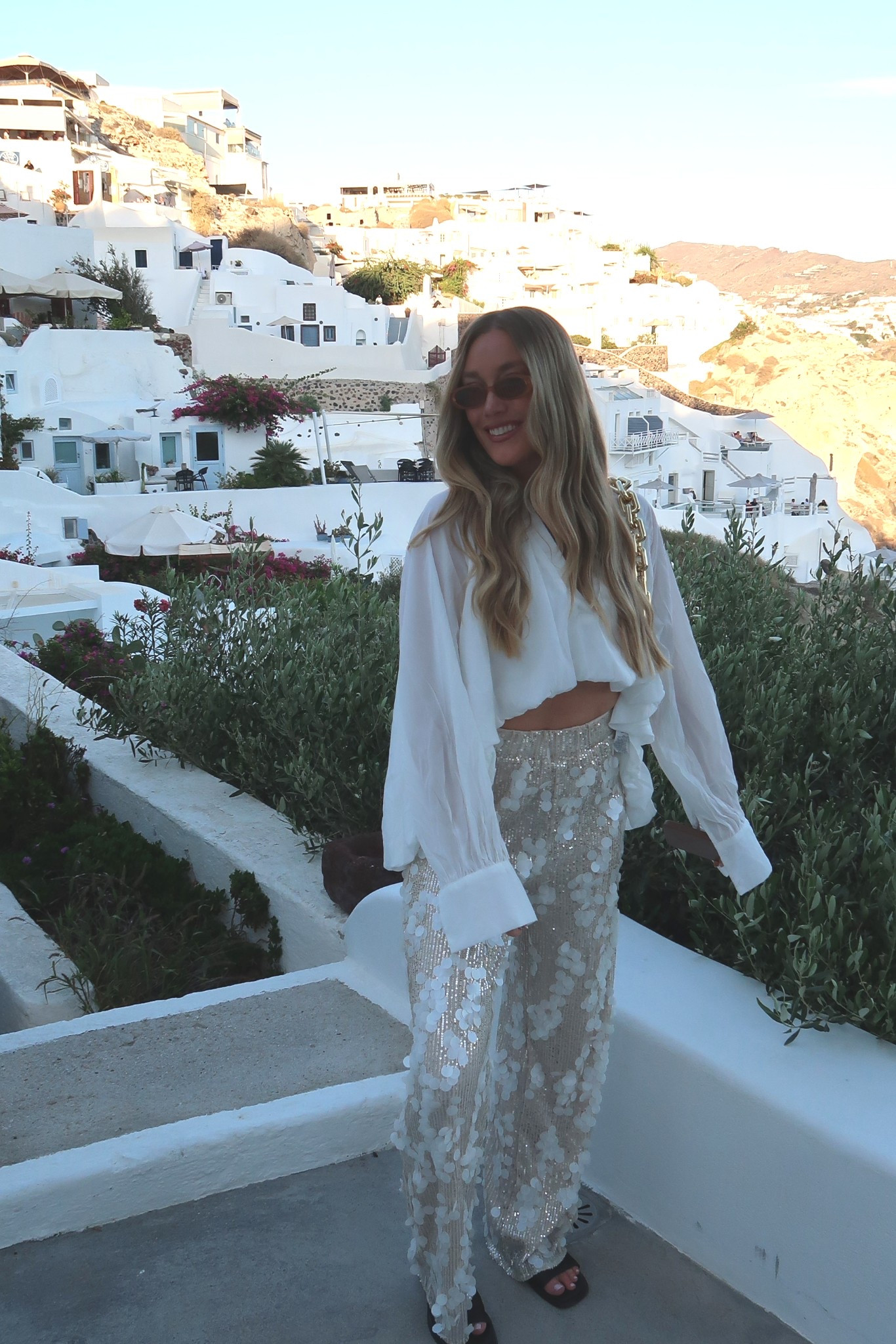 Santorini outfits, travel, vacation outfit, sequin pants, Greece style

#LTKFindsUnder100 #LTKFindsUnder50 #LTKStyleTip