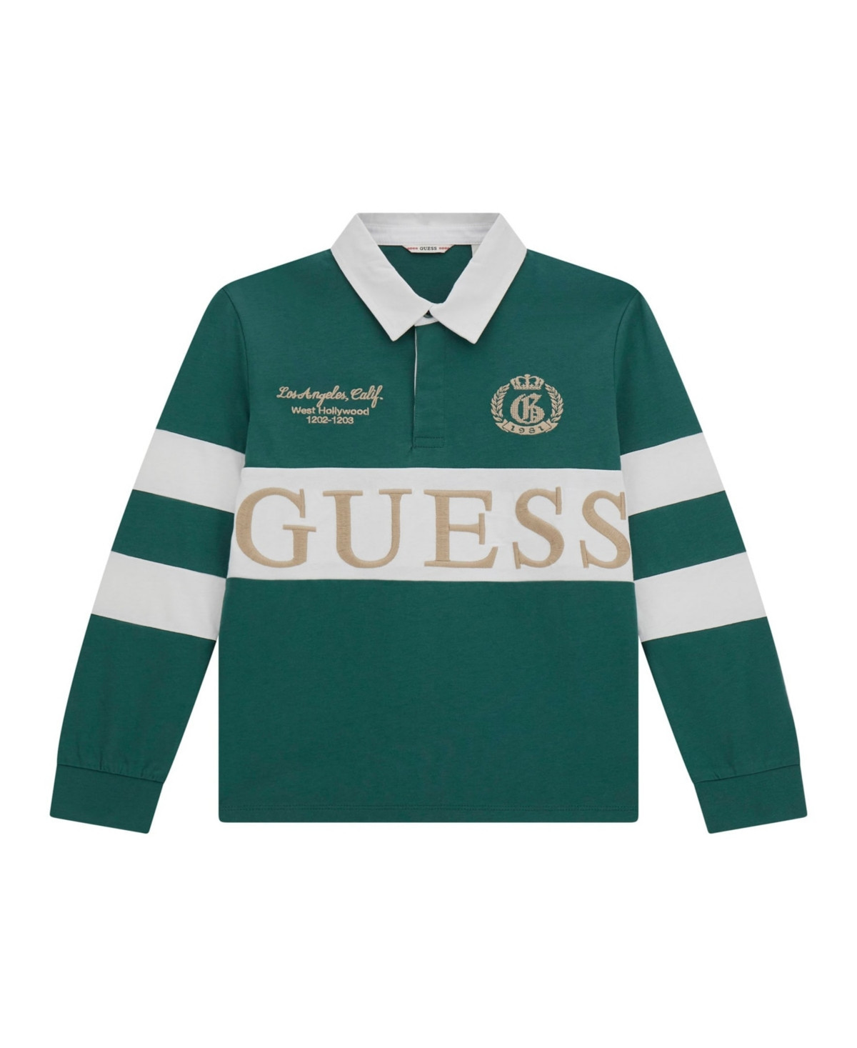 Guess Big Boys Long Sleeve Rugby Polo Shirt - Green | Macy's