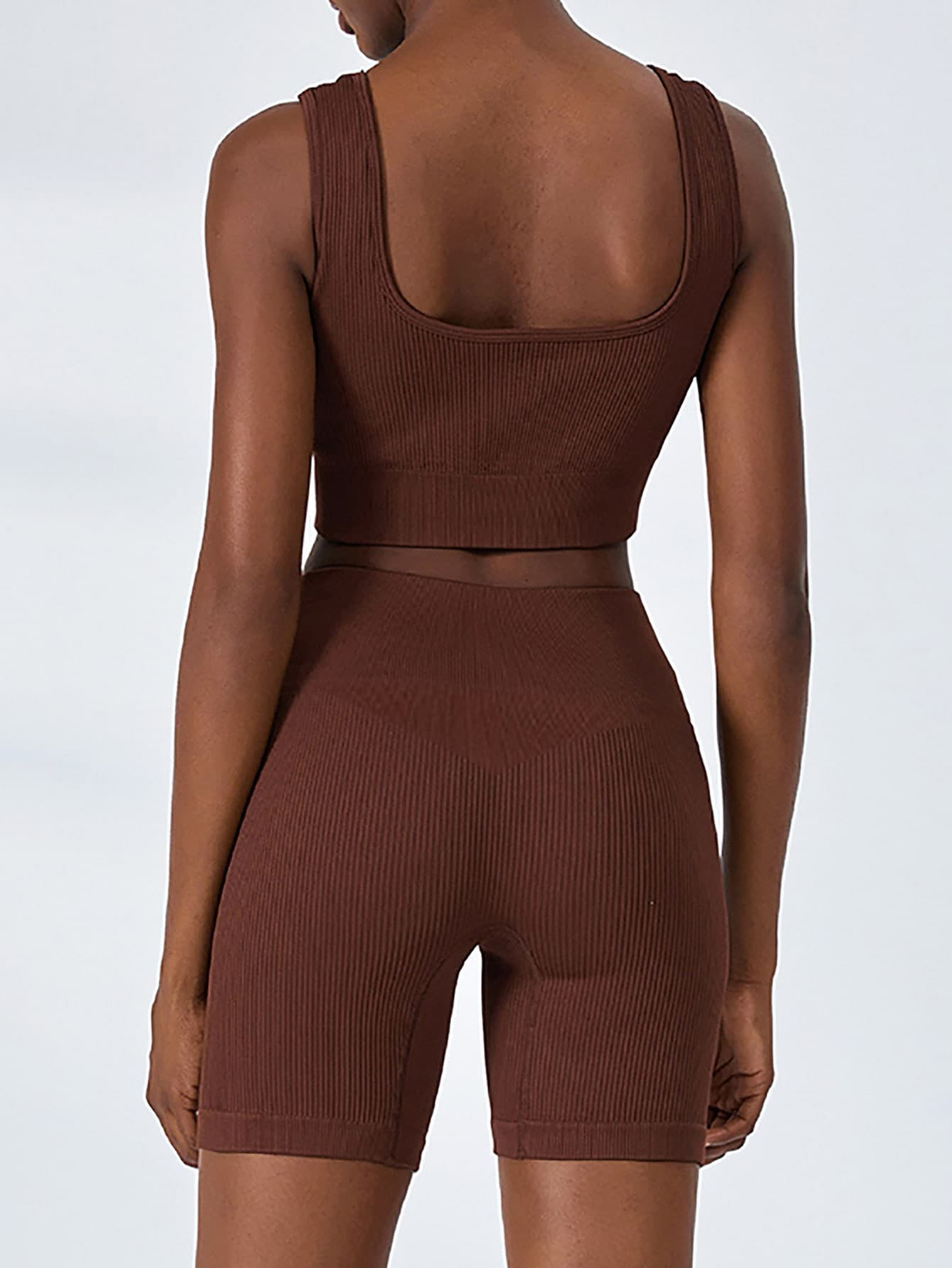 Seamless High Stretch Ribbed Tank Top & Biker Shorts | SHEIN