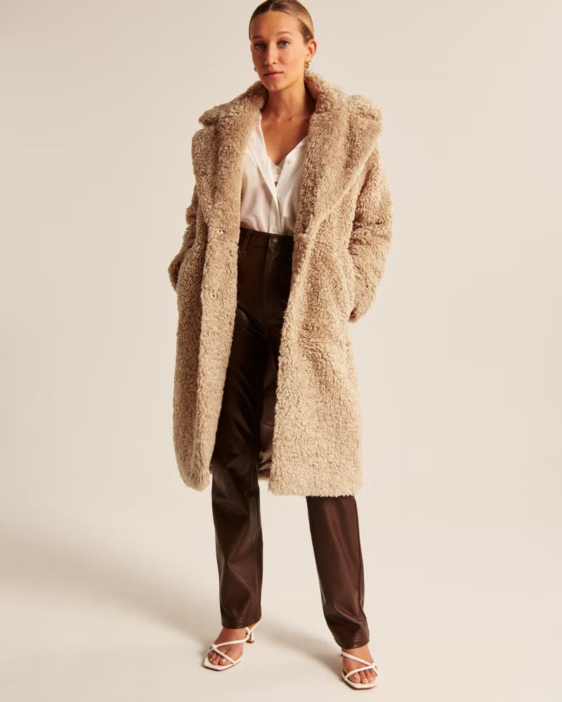 Women's A&F Teddy Long Coat | Women's | Abercrombie.com | Abercrombie & Fitch (US)