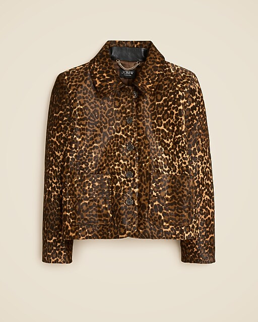 Collection lady jacket in leopard-print calf hair | J. Crew US