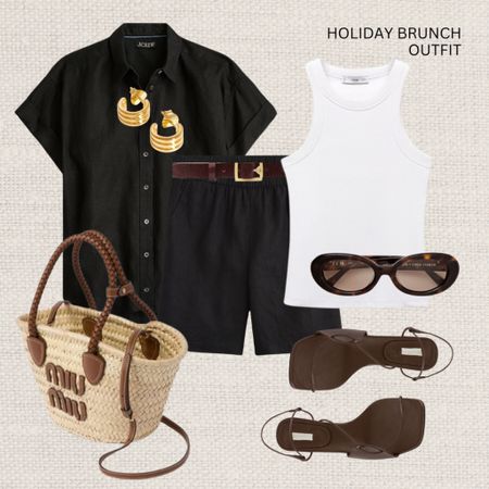 Holiday Brunch Outfit ☀️✈️

Don’t forget to tap 🖤 to favorite this post and come back later to shop 

Summer outfit, holiday outfit, linen shirt, linen shorts, white tank top, ribbed tank top, brown sandals, oval sunglasses, miu miu raffia bag, summer sandals, chunky sandals, ribbed top

#LTKSeasonal #LTKstyletip #LTKeurope