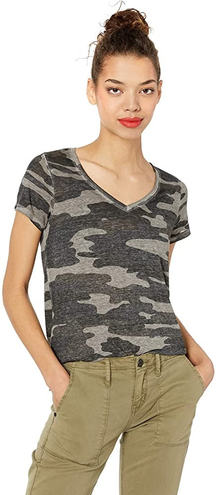 Lucky Brand Women's Camo Burnout Tee Shirt | Amazon (US)