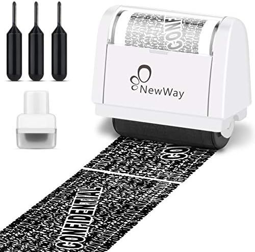 NewWay Identity Protection Roller Confidential Anti-Theft Stamp with 3 Refill-Inks and Mini Block... | Amazon (US)