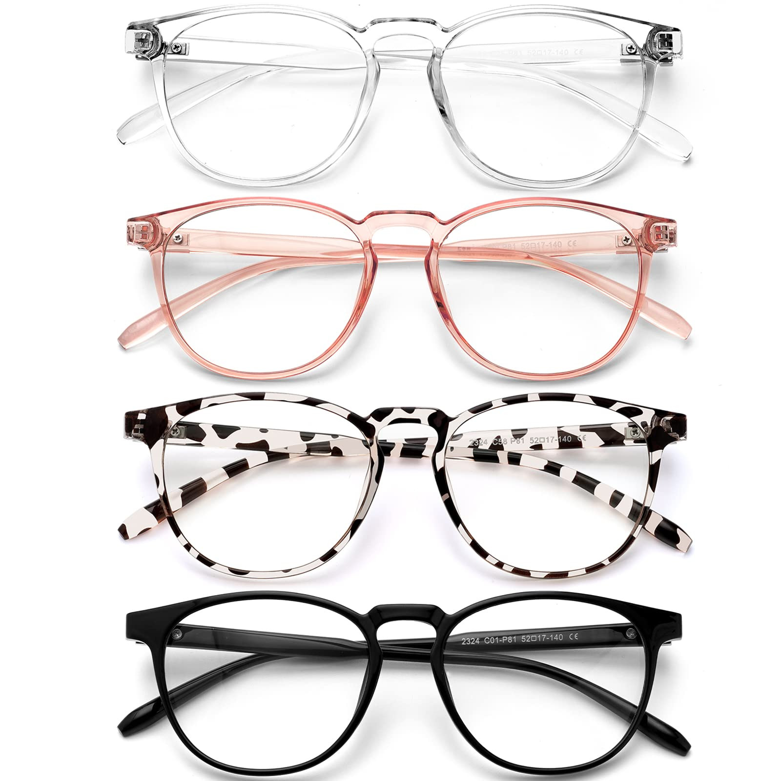 Blue Light Blocking Glasses for women/men - 4Pack Computer Reading/Gaming/TV/Phones Glasses Anti ... | Amazon (US)