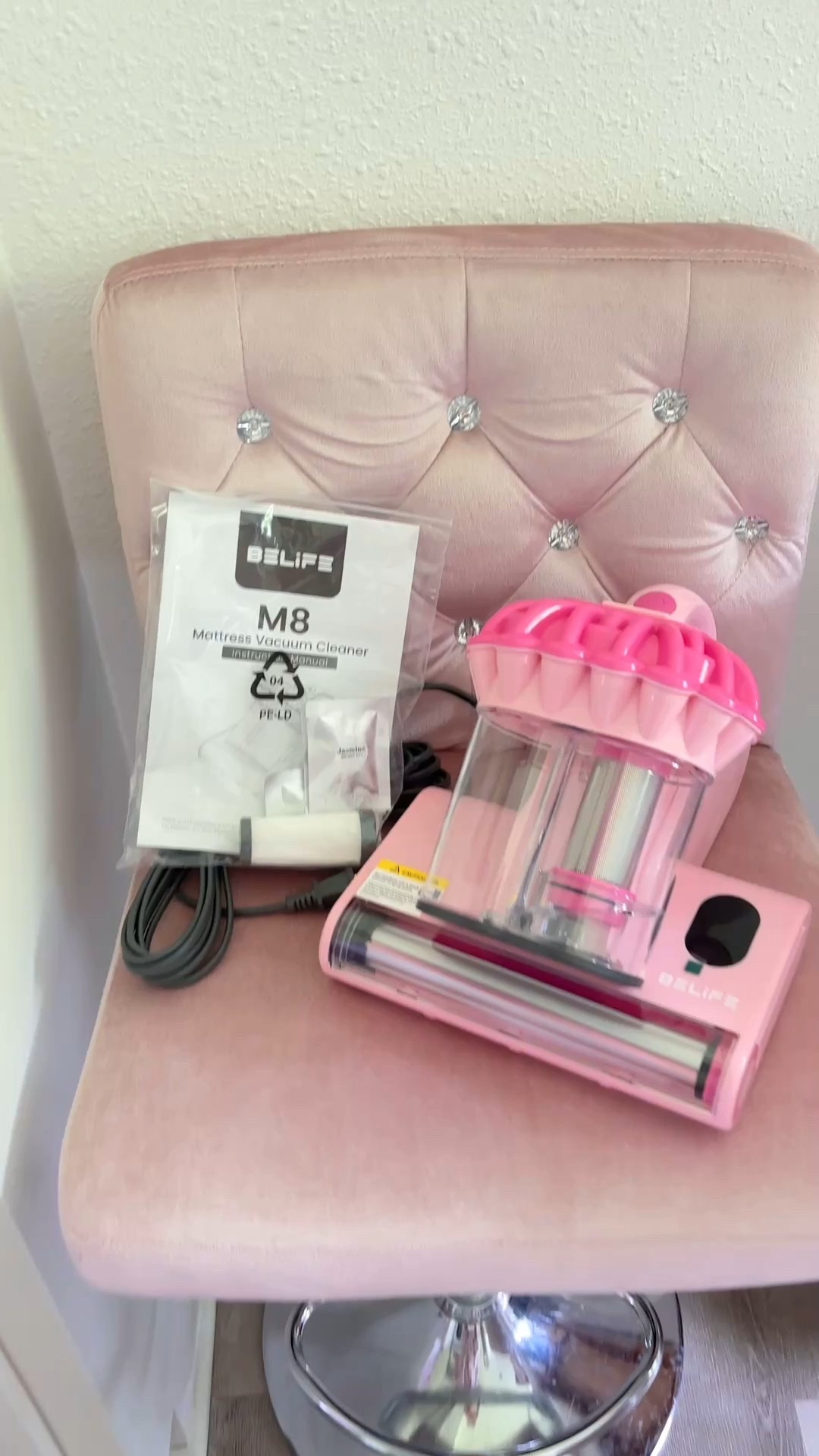 Pink mattress and furniture vacuum with UV light 

#LTKWatchNow #LTKHome #LTKFindsUnder100