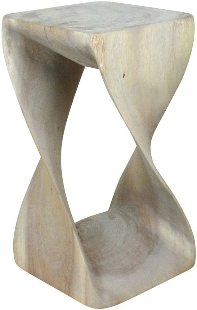 Haussmann® Original Wood Twist Stool 10 X 10 X 18 in High Grey Oil | Amazon (US)