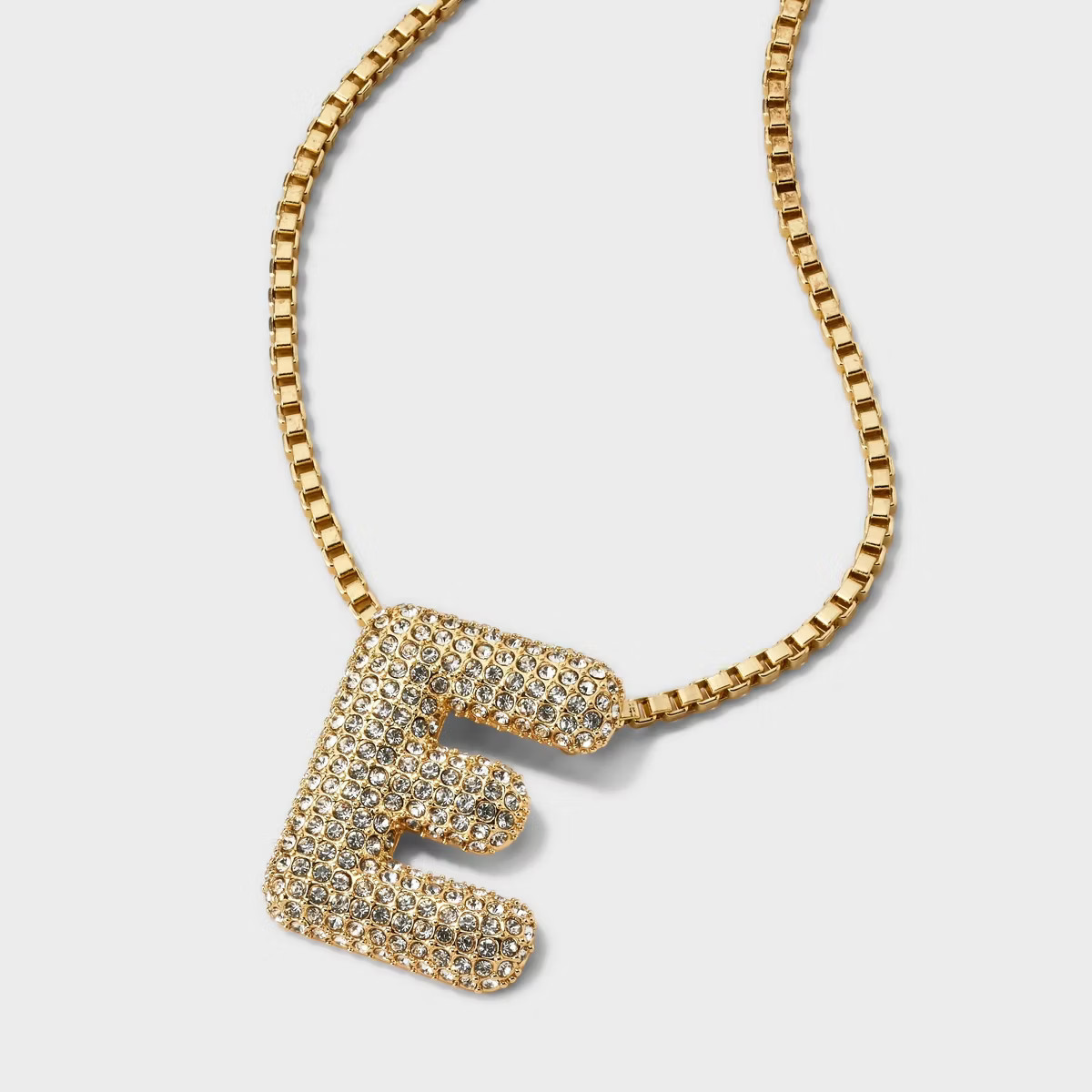 SUGARFIX by BaubleBar Crystal Chain Initial E Necklace - Gold | Target