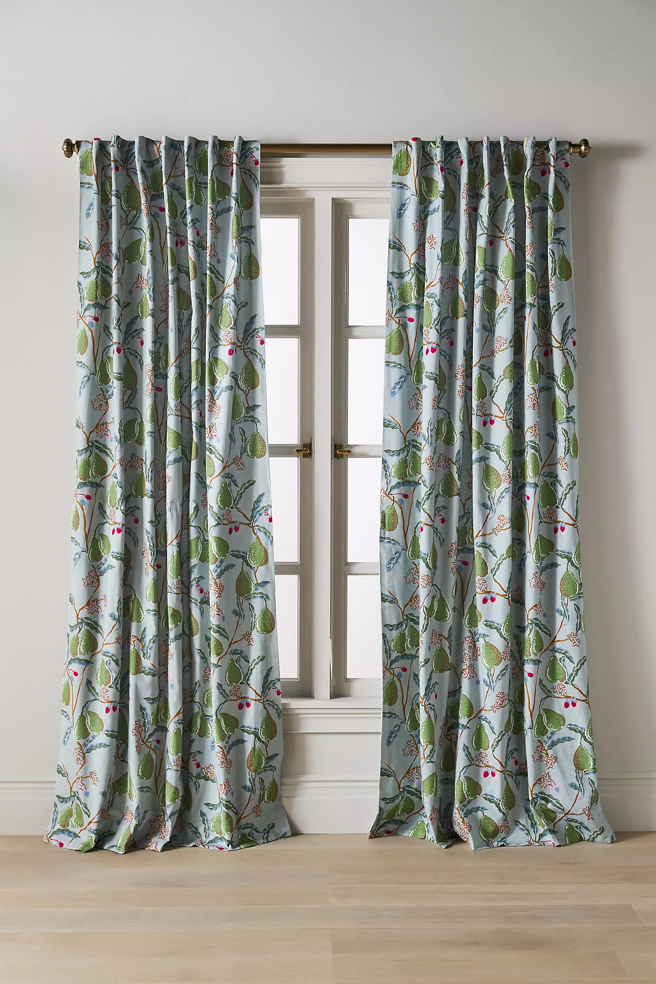 Pear Cotton Pear Printed Curtain | Anthropologie (US)
