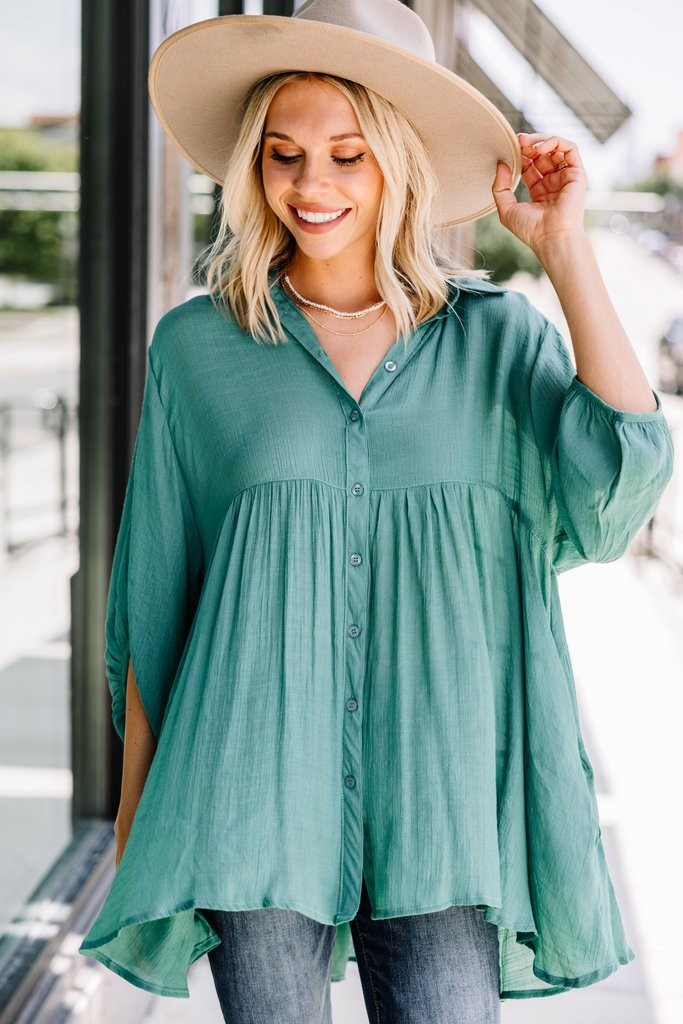 Take Me There Lagoon Green Tunic | The Mint Julep Boutique