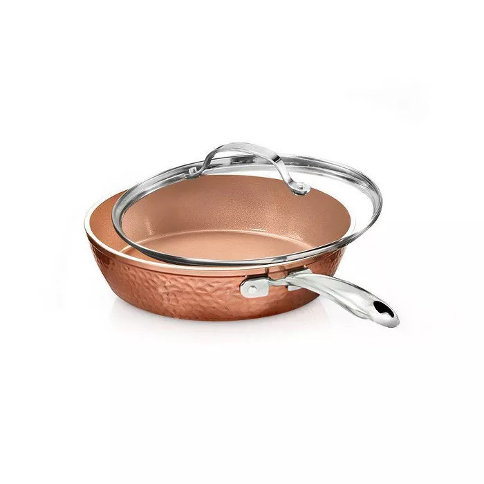 Gotham Steel Hammered Copper 10" Saute Pan with Lid | Target